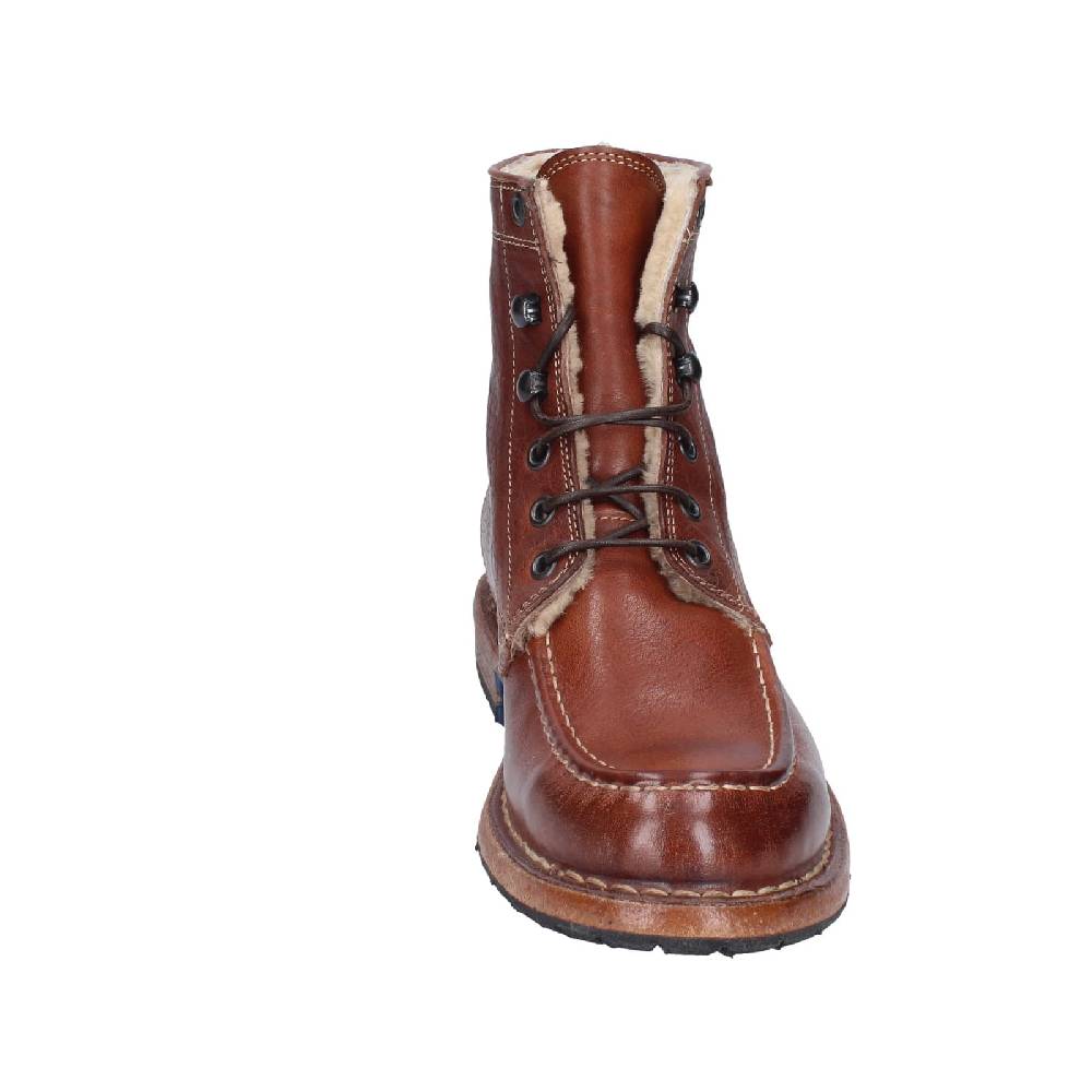 scarpe donna MOMA stivaletti marrone pelliccia 71305B EY537 Nuovo