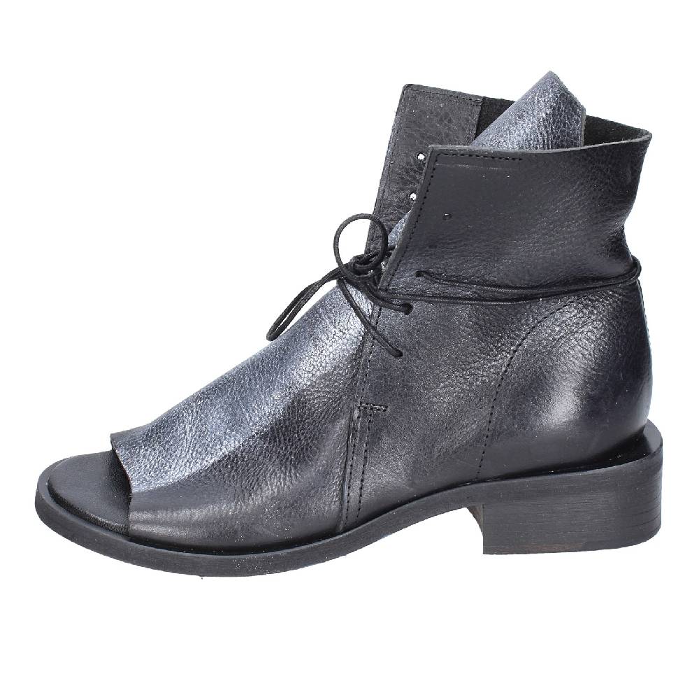 scarpe donna MOMA stivaletti nero pelle argento 35402I VINTAGE EX398 Spedizione Gratuita
