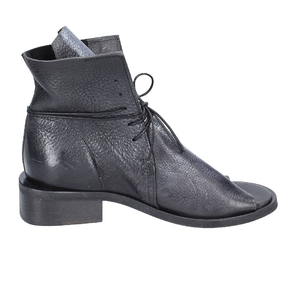 scarpe donna MOMA stivaletti nero pelle argento 35402I VINTAGE EX398 Spedizione Gratuita