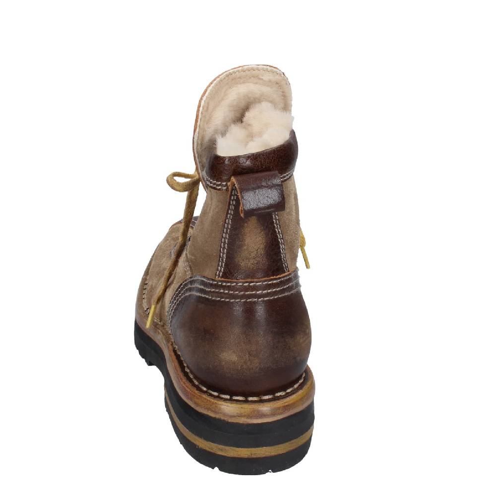 scarpe donna MOMA stivaletti marrone camoscio beige pelle 81301B EY576 Prezzo Ridotto