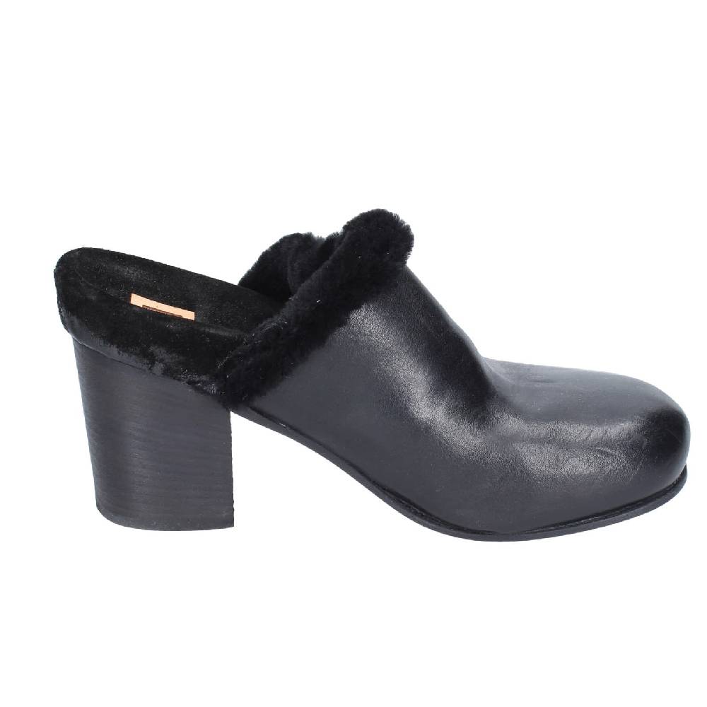 scarpe donna MOMA sandali nero pelle pelliccia EY580 Saldi
