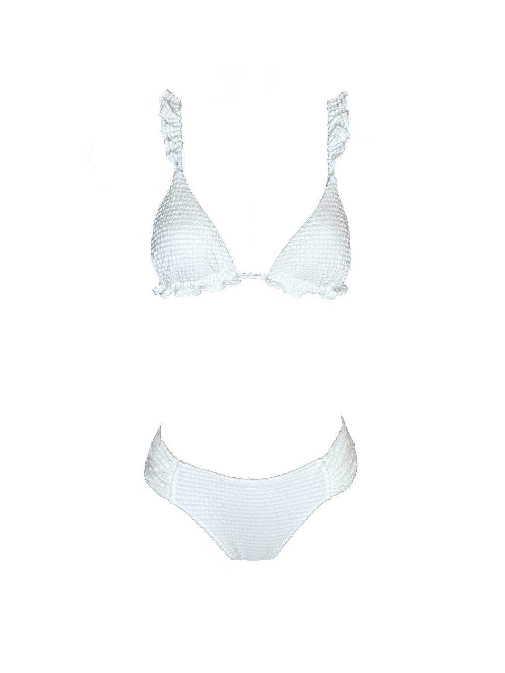 Olivia Gold Reggiseno triangolo con volant + Slip drappeggiato In Saldo
