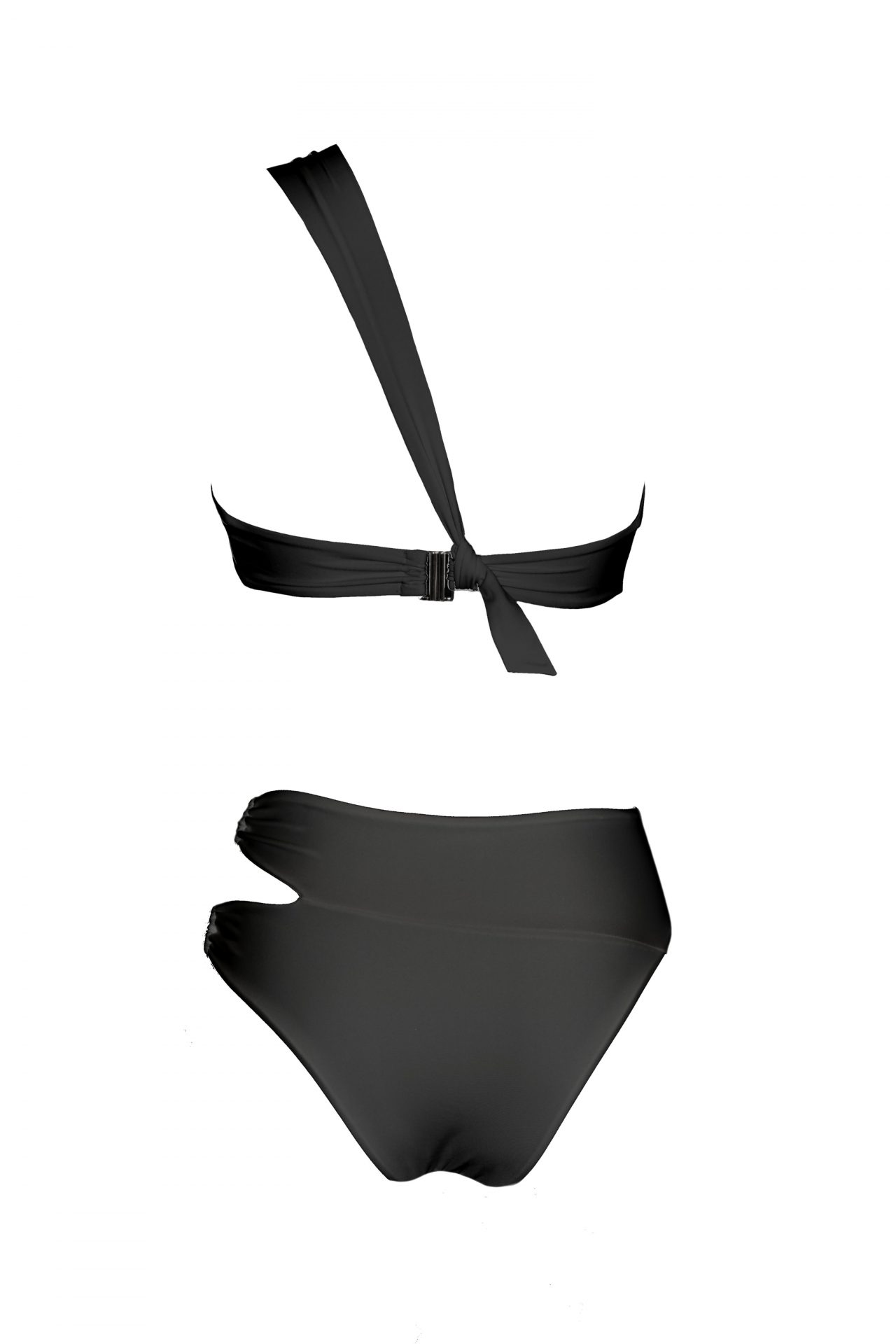 Olivia Gold Reggiseno monospalla + Slip a vita alta con accessori Vendita Calda