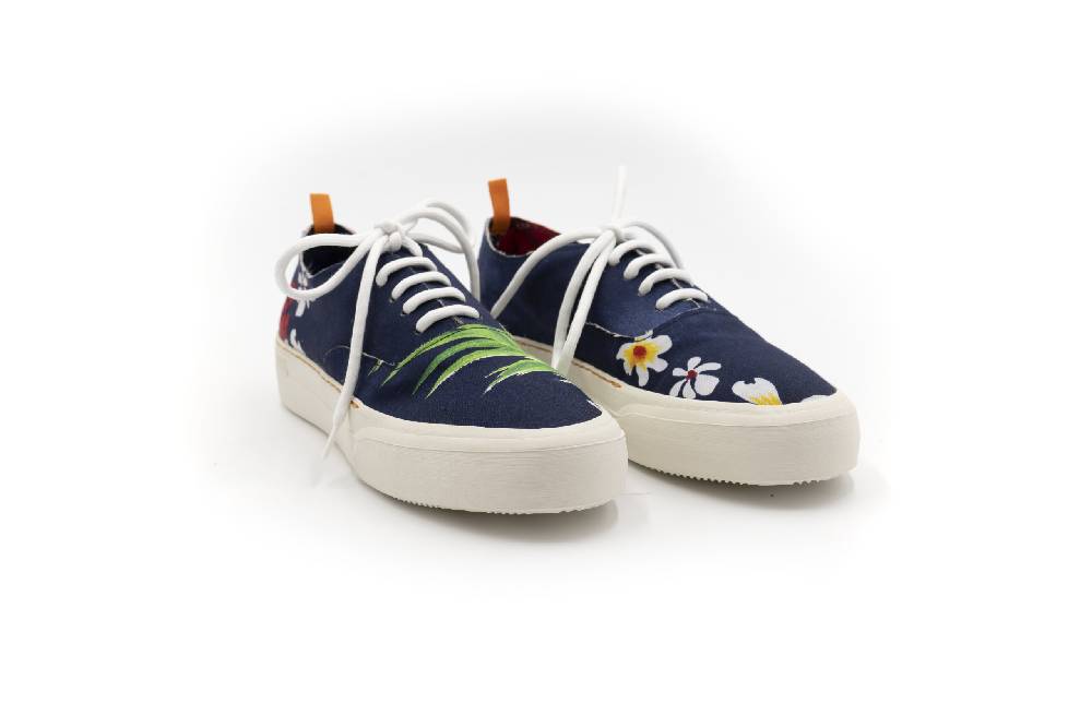 Openclosedshoes ALOHA03 – LEAVES BLUE Economico
