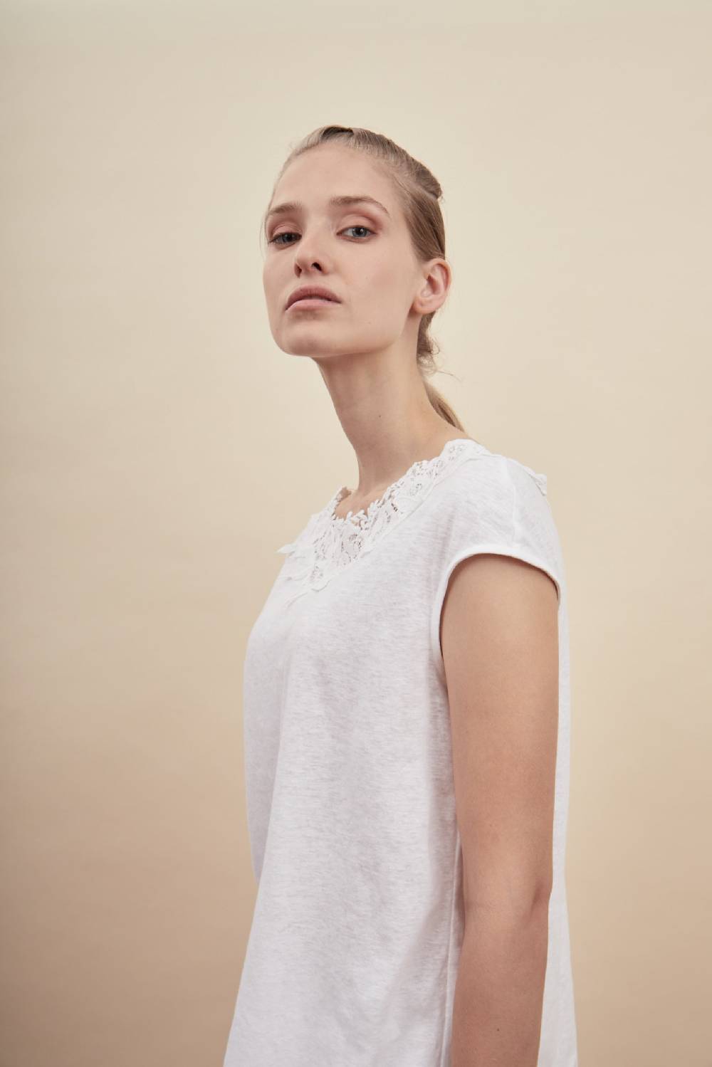 Oscalito T-shirt Donna 70% COTONE , 30% LINO 4884 Economico