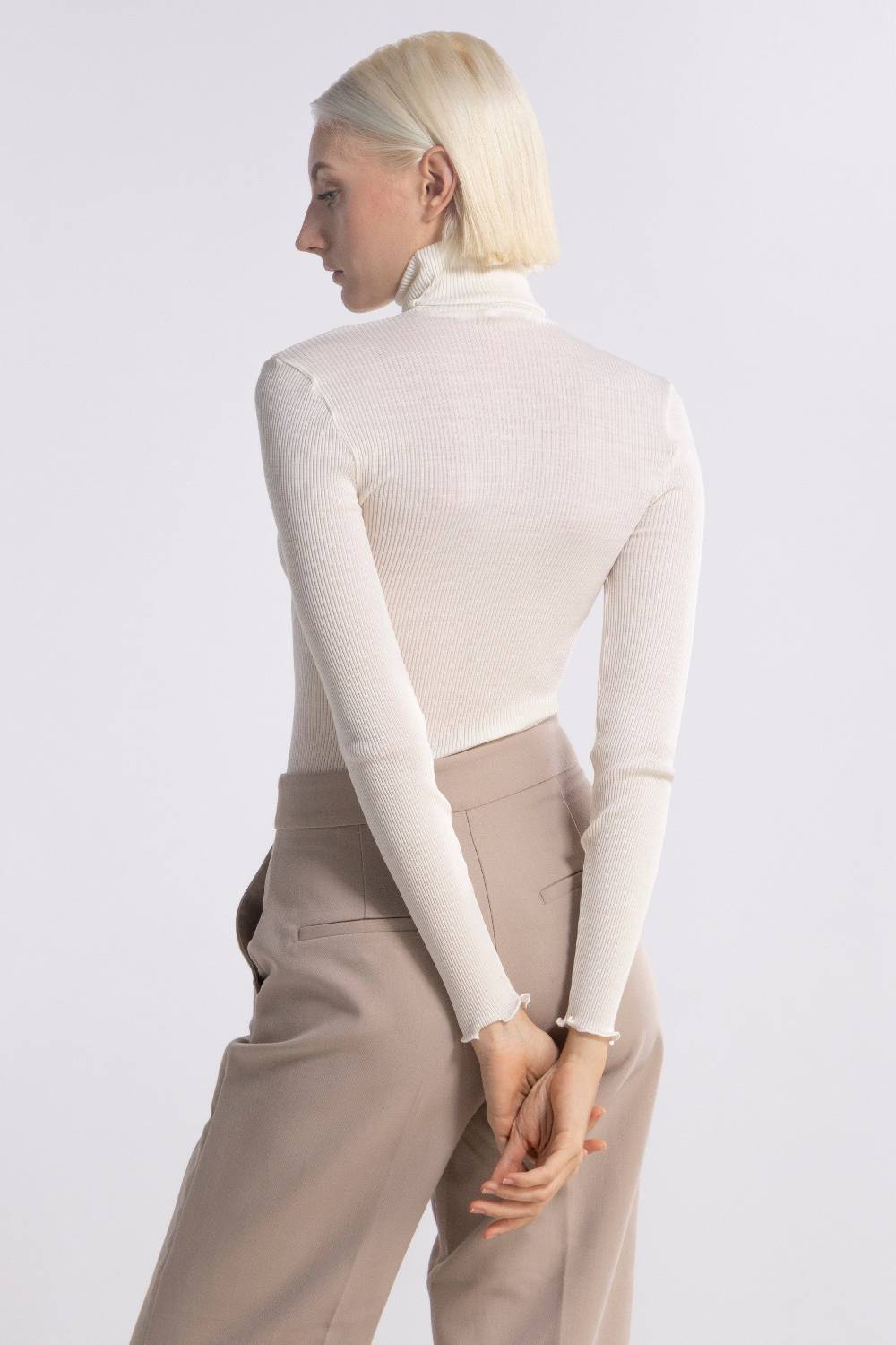 Oscalito Dolcevita Lupetto Tubolare Maniche Lunghe Lana e Seta 3429 Saldi Di Fabbrica