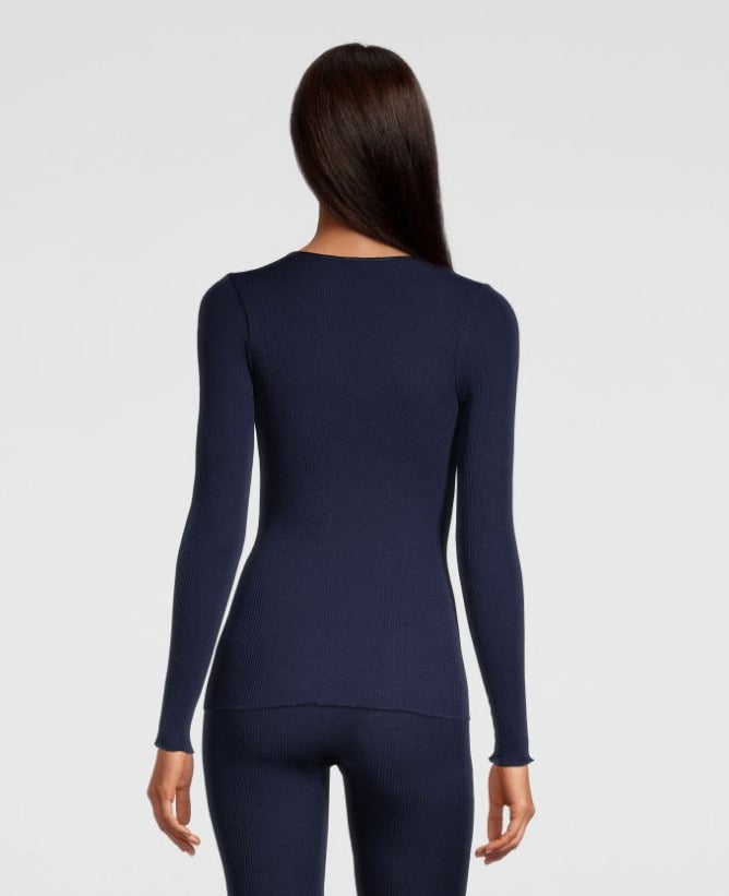 Oscalito Maglia a maniche lunghe con scollo a V in raso di lana e seta 4248 Moda