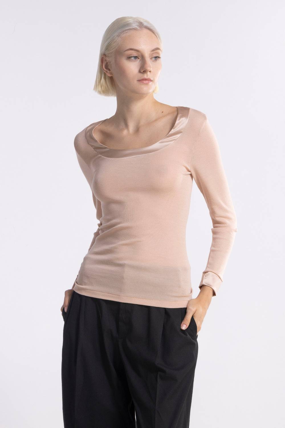 Oscalito Camicia Donna Lana e Seta maniche lunghe 4258 Qualità