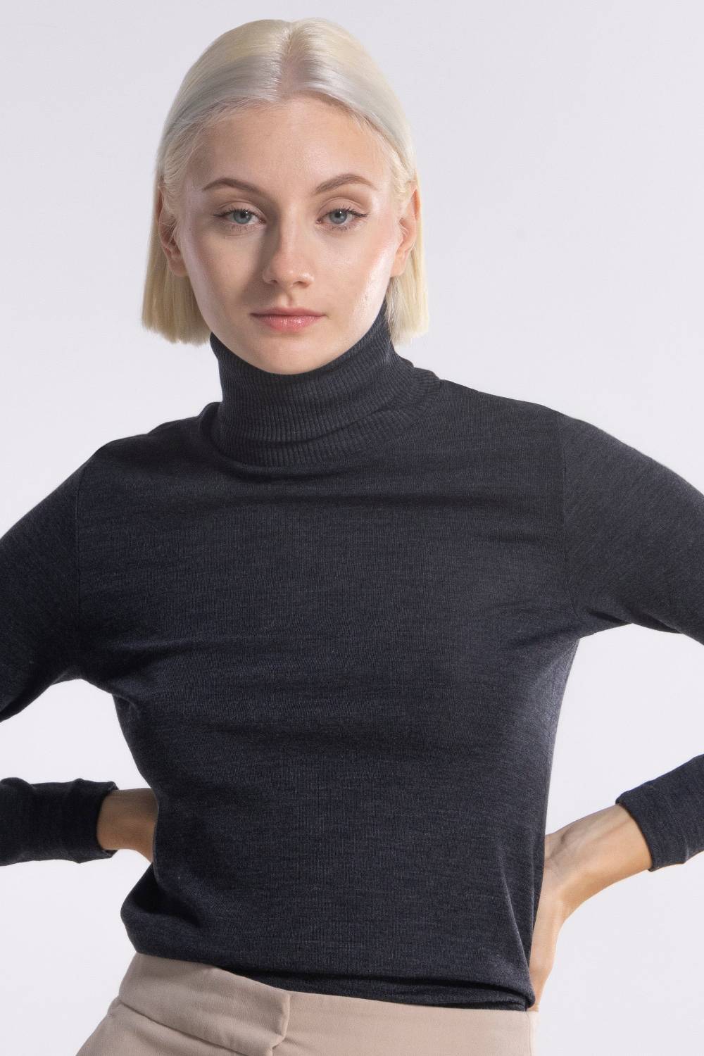Oscalito Maglia Dolcevita a Maniche Lunghe in tessuto liscio di Lana e Seta 3478 Spedizione Gratuita