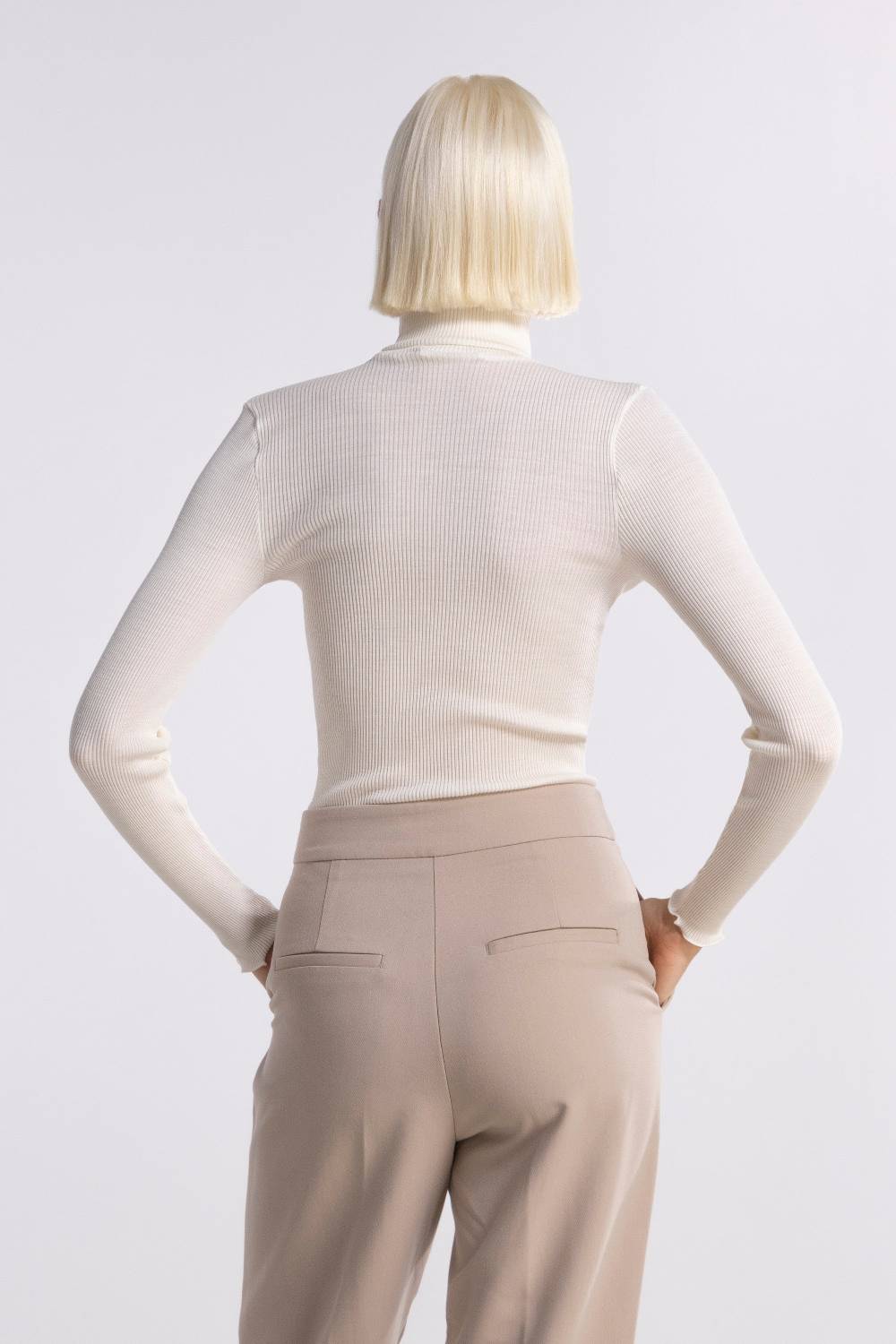 Oscalito Maglia Dolcevita a Maniche Lunghe in tessuto liscio di Lana e Seta 3478 Spedizione Gratuita