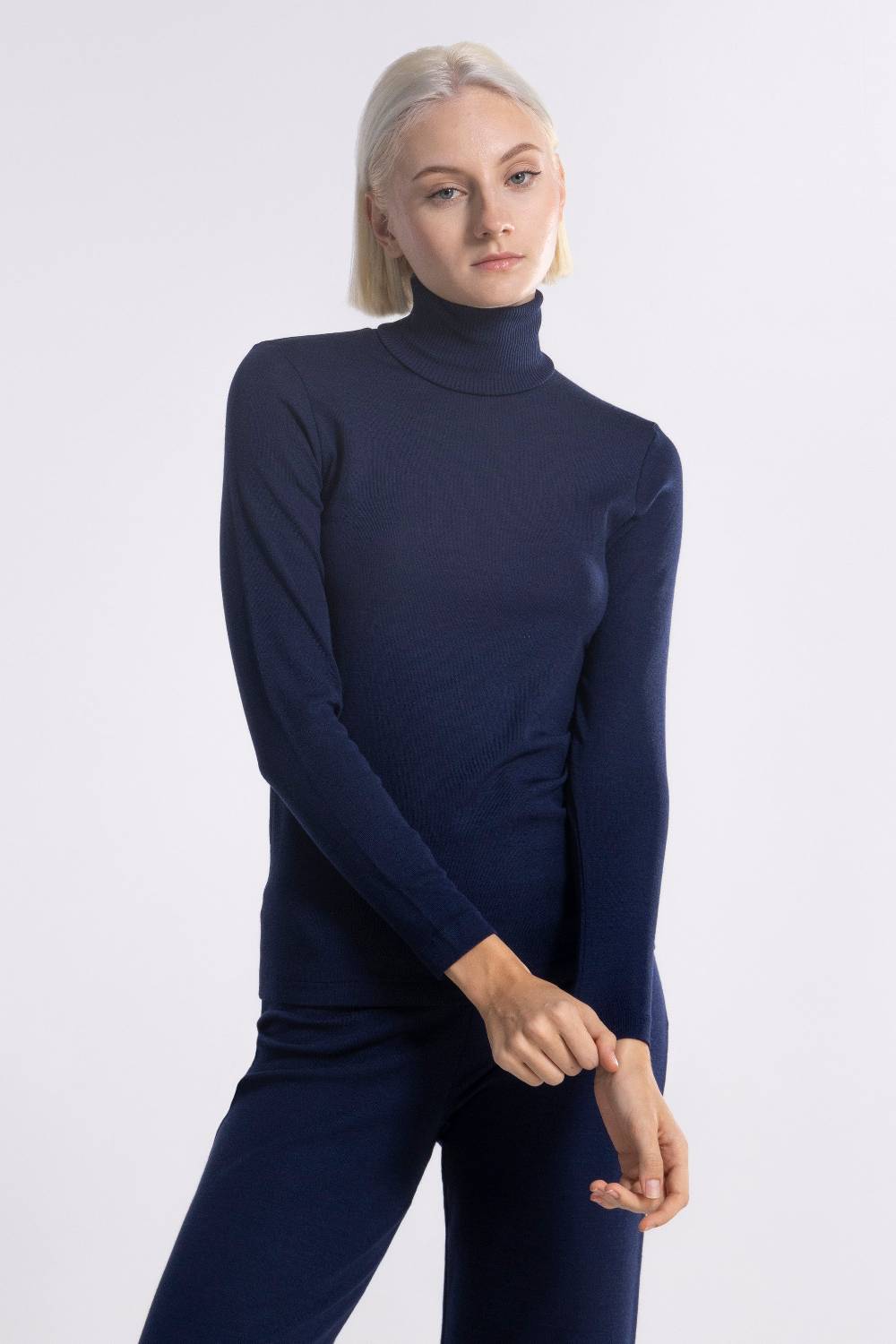 Oscalito Maglia Dolcevita a Maniche Lunghe in tessuto liscio di Lana e Seta 3478 Spedizione Gratuita