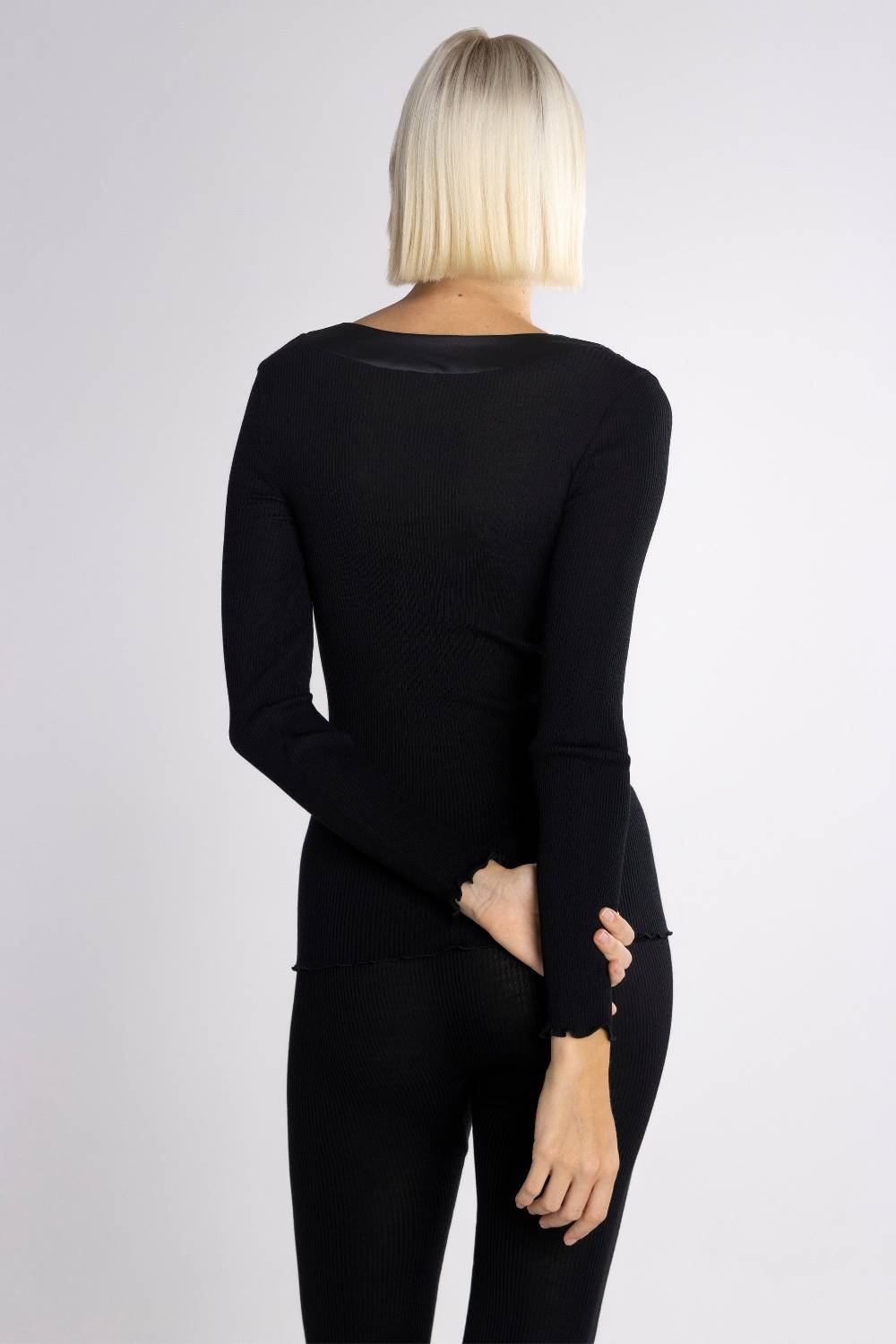 Oscalito Elegante camicia a maniche lunghe con bordi in raso 5304 Pezzi Unici
