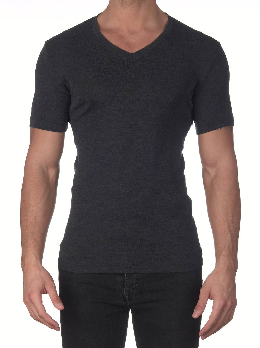 Oscalito T-shirt con scollo a V in lana e seta In vendita