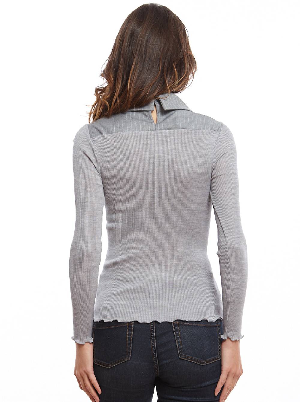 Oscalito Camicia a maniche lunghe in lana e seta 8282 Acquista Ora
