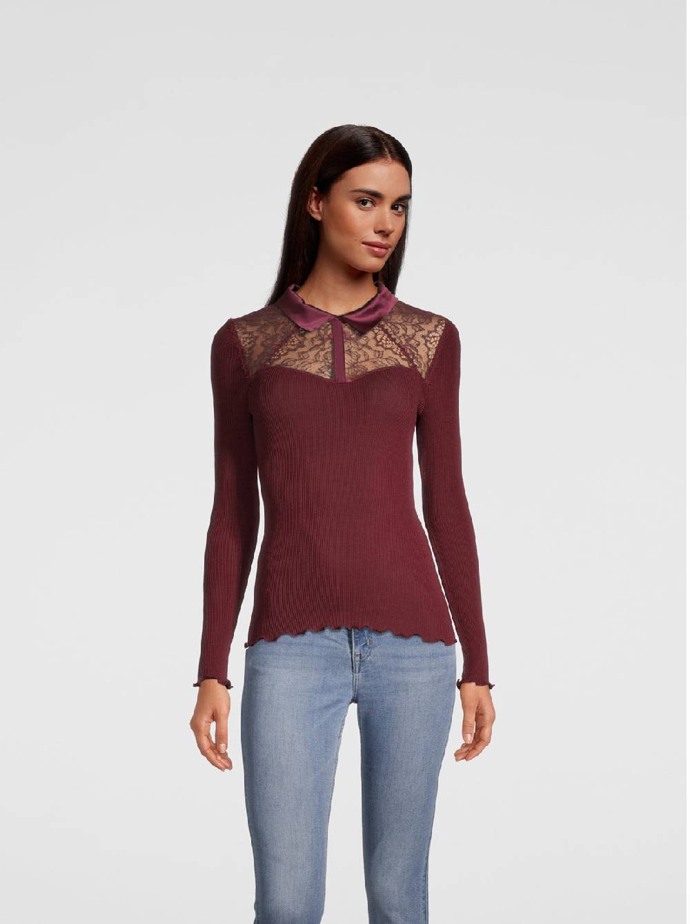 Oscalito Camicia maniche lunghe con pizzo Leavers 6466 Outlet