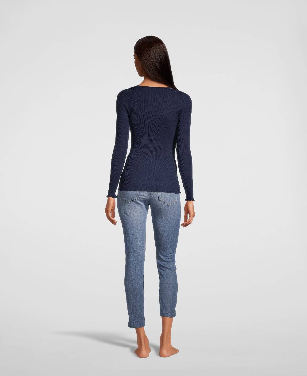 Oscalito Maglia maniche lunghe con collo ricamato 6452 Saldi