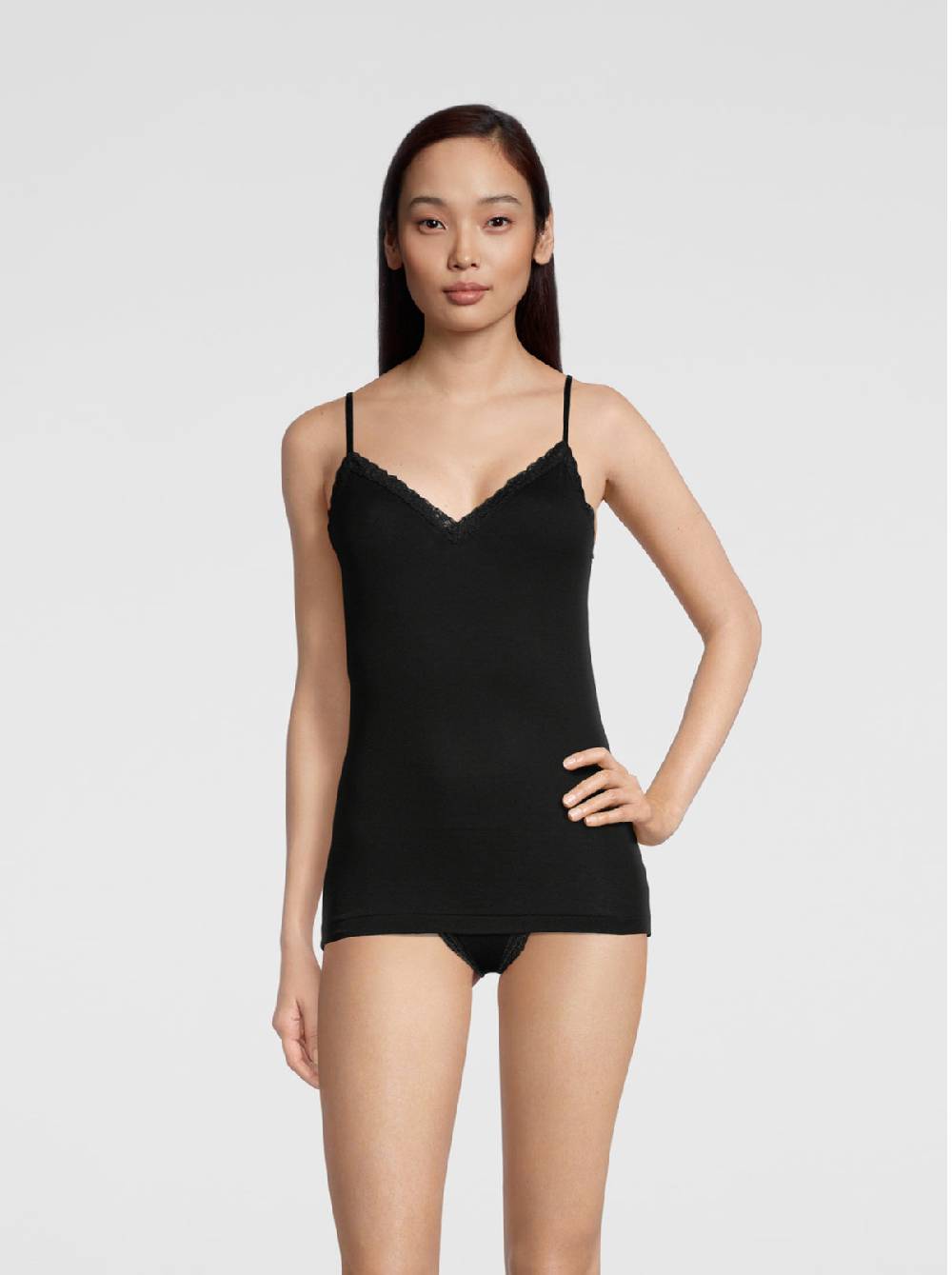 Oscalito Filoscozia Top Canotta con Pizzo Leavers 312 Vendita Calda