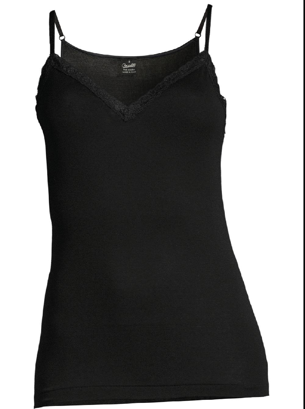 Oscalito Filoscozia Top Canotta con Pizzo Leavers 312 Vendita Calda