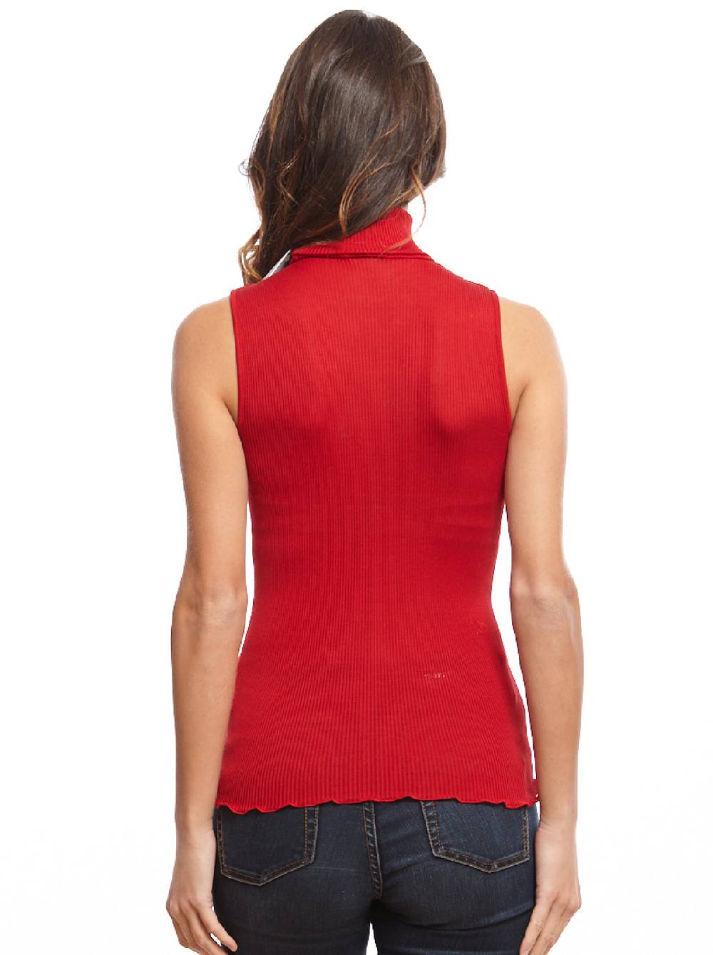 Oscalito Top dolcevita senza maniche in seta Shappe 9504 Fino Al -60%