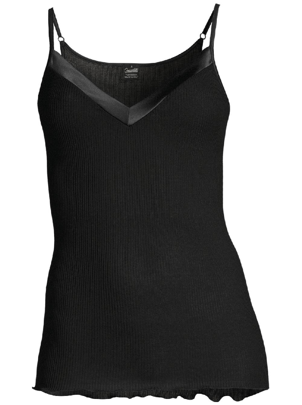 Oscalito Filoscozia Top Scollo V con Bordi in Raso 16130 Shopping Online