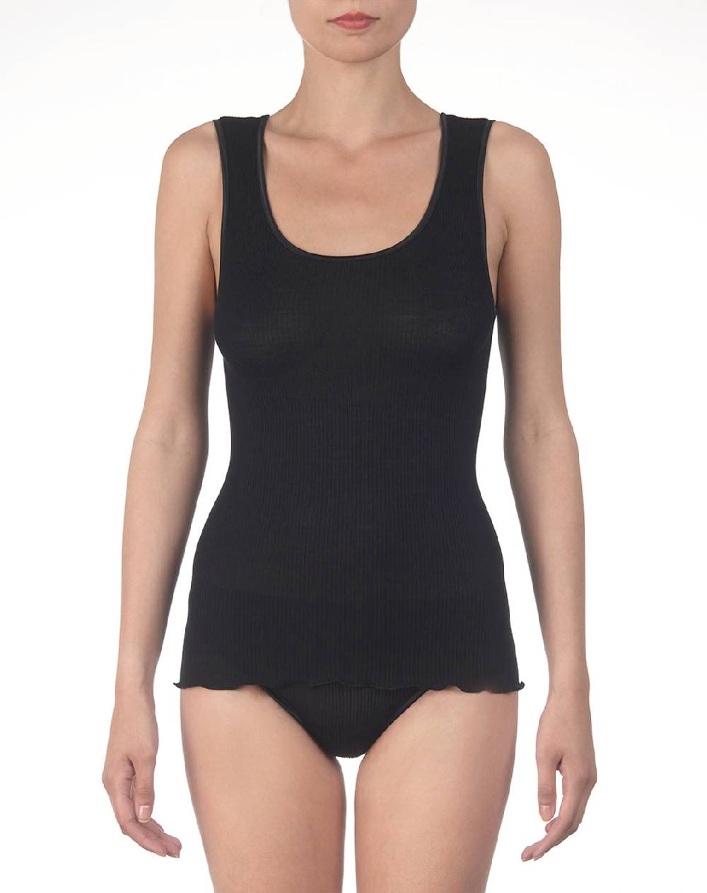 Oscalito Top in lana e seta con bordatura in raso 3422 Convenienza