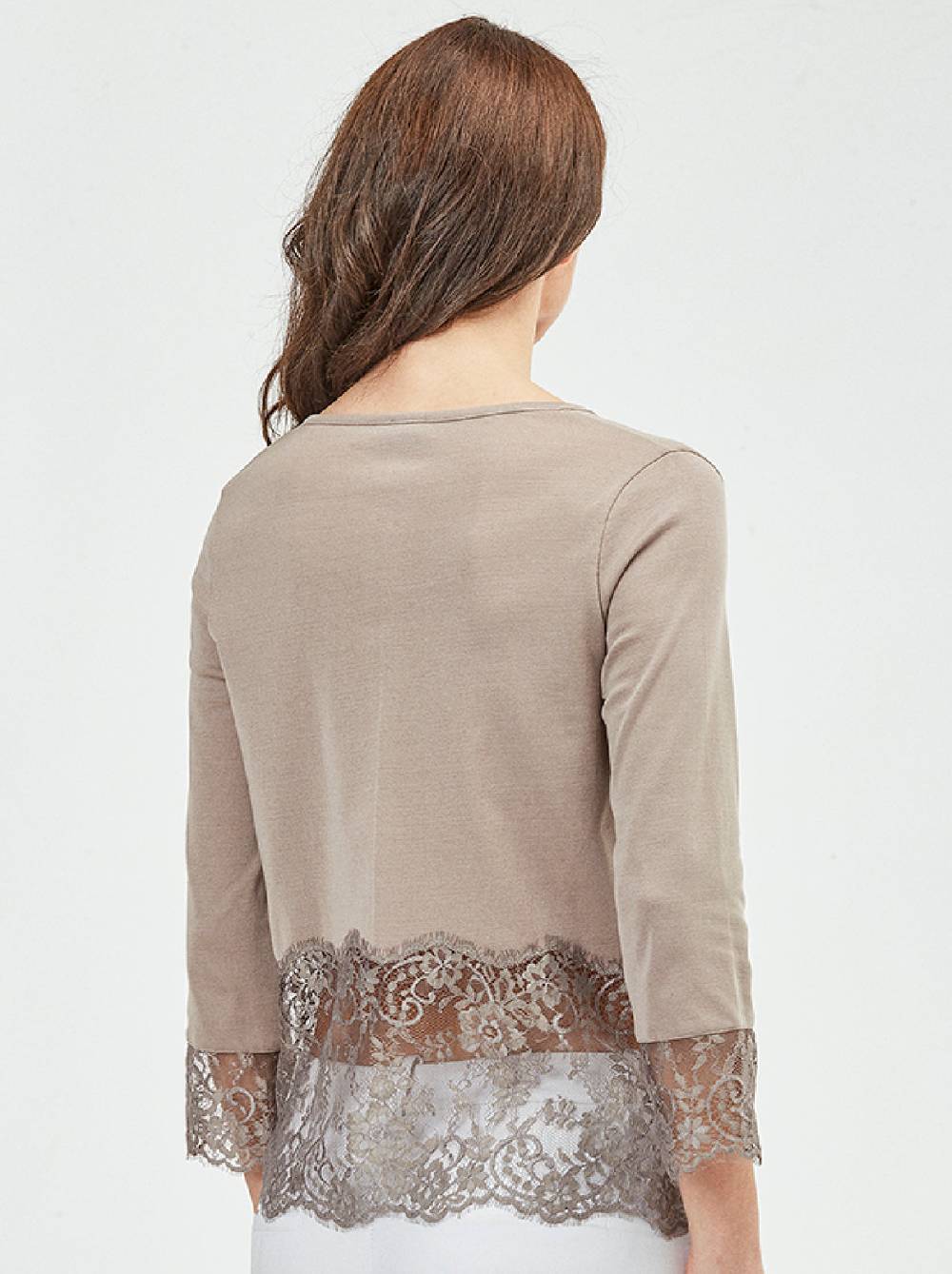 Oscalito Cardigan maniche lunghe con balza chantilly 3186 Offerte