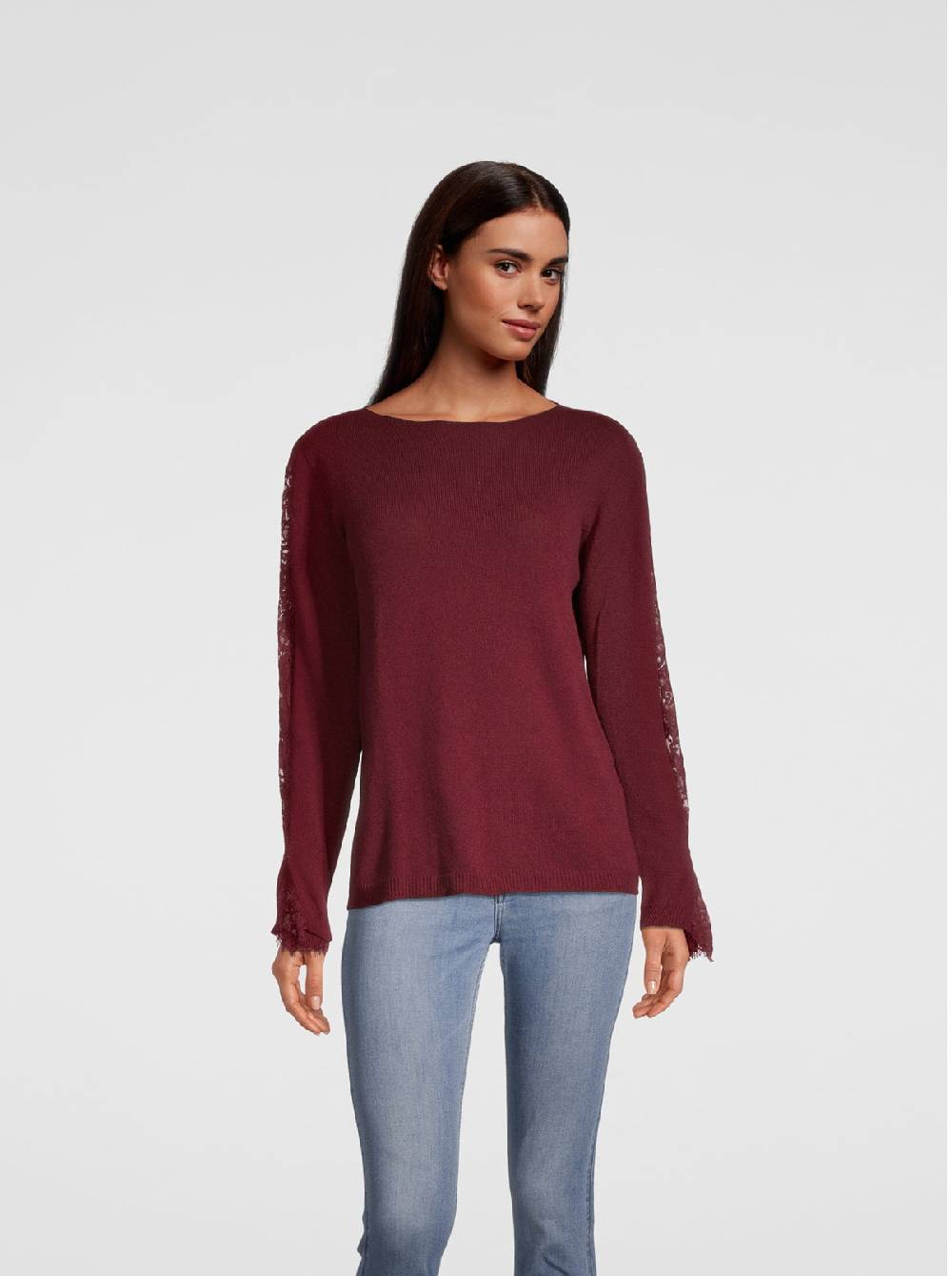 Oscalito Girocollo manica lunga Dentelle de Calais® in Lana Merinos e Cashmere 6438 Pezzi Unici