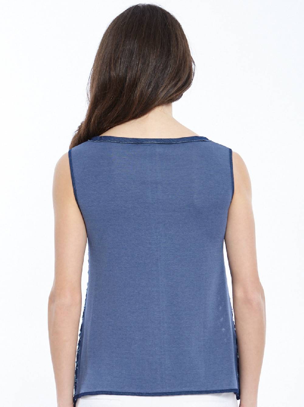 Oscalito Canotta Filoscozia® con denim laserato 4602 Shopping Online
