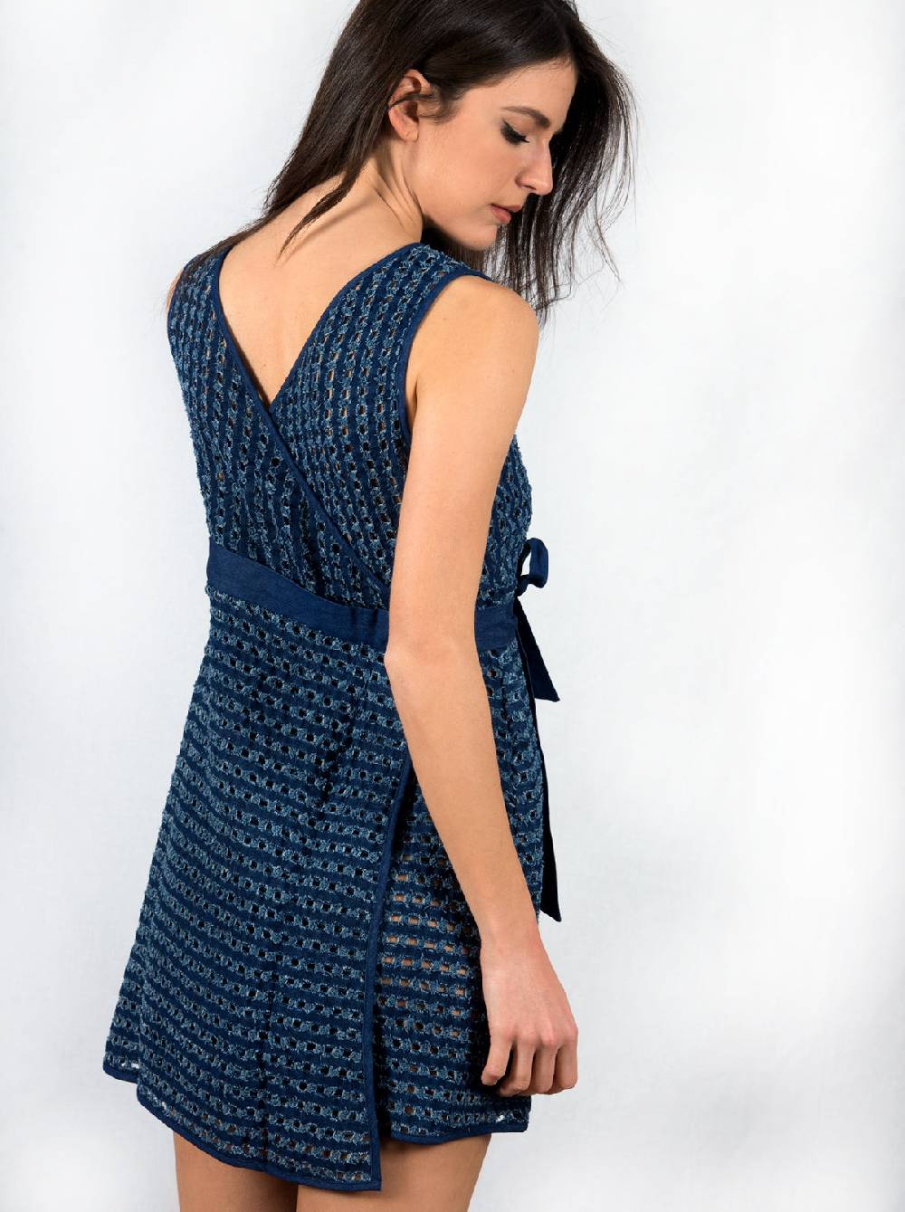 Oscalito Mini abito smanicato denim reversibile 4606 Italy