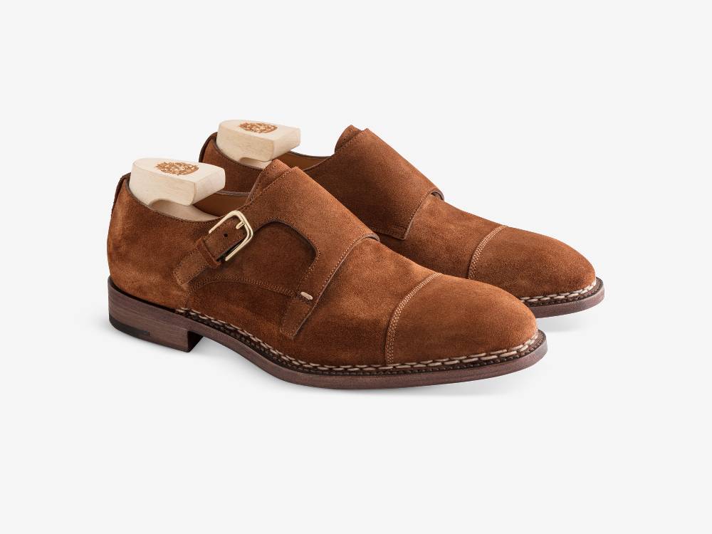 Paolo Sartori Double Monkstrap in Calf Suede Snuff Doppia Fibbia in Vitello Scamosciato Snuff Prezzo Ridotto