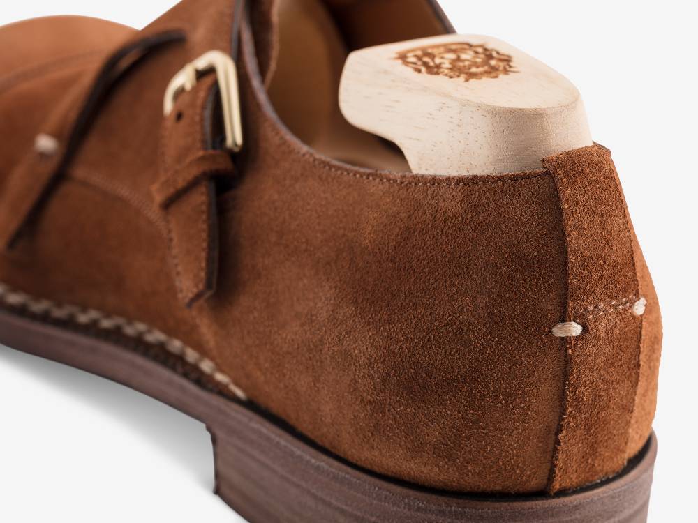 Paolo Sartori Double Monkstrap in Calf Suede Snuff Doppia Fibbia in Vitello Scamosciato Snuff Prezzo Ridotto