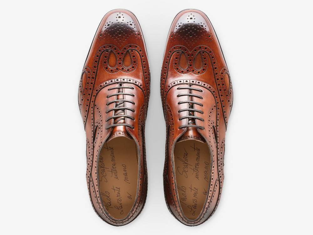 Paolo Sartori Oxford in Antiqued Cognac Leather Oxford in pelle Anticata Cognac Economico