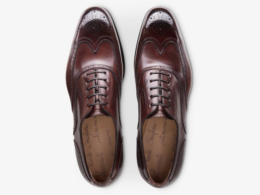 Paolo Sartori Art. 611 Oxford in pelle Anticata Amarone Prezzo di fabbrica