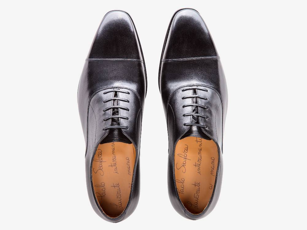 Paolo Sartori Art. 576 Oxford in pelle Anticata Nera Hotsell