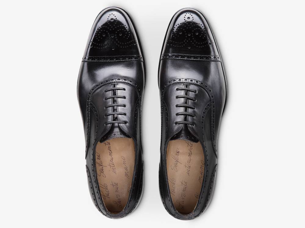Paolo Sartori Art. 06 Oxford in pelle Atinticata Nera Vendita Economica