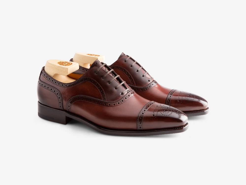 Paolo Sartori Art. 587 Oxford in pelle Anticata Amarone Moda