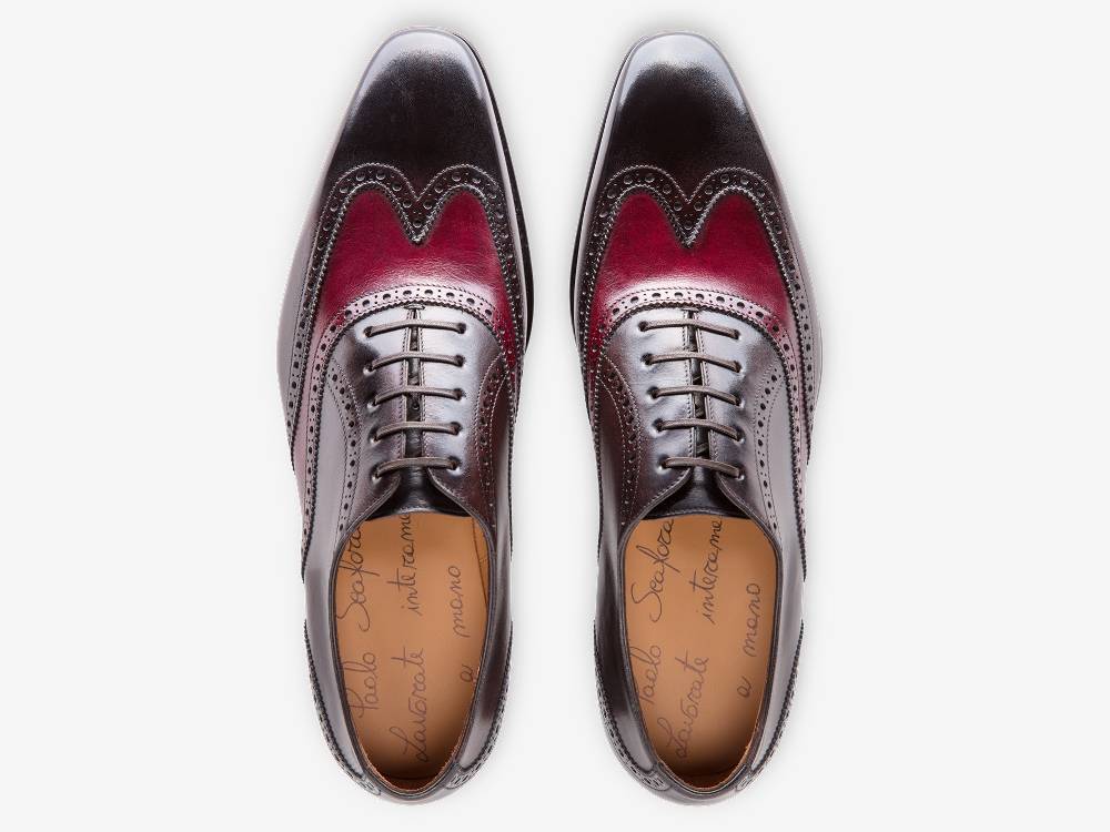 Paolo Sartori Art. 604 Oxford in Pelle Anticata Vietri Bordeaux Black 2025
