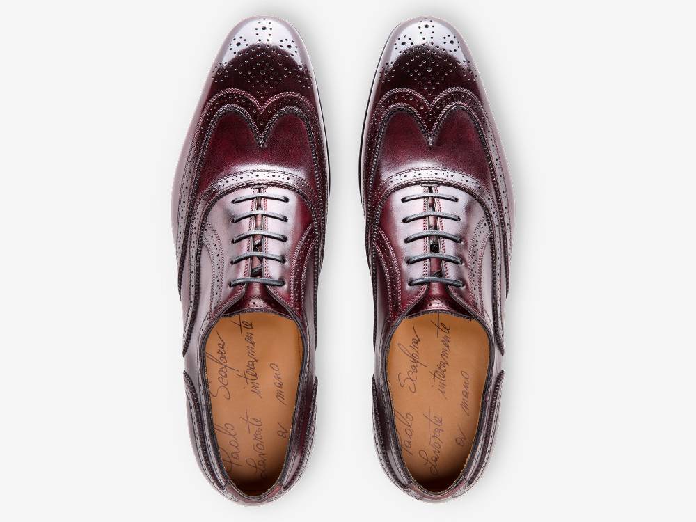 Paolo Sartori Art. 699 Oxford in pelle Anticata Bordeaux Qualità