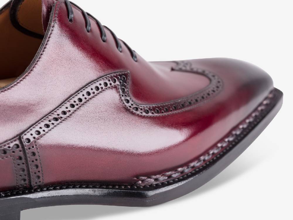 Paolo Sartori Art. 791 Oxford in Antiqued Bordeaux Leather Pezzi Unici