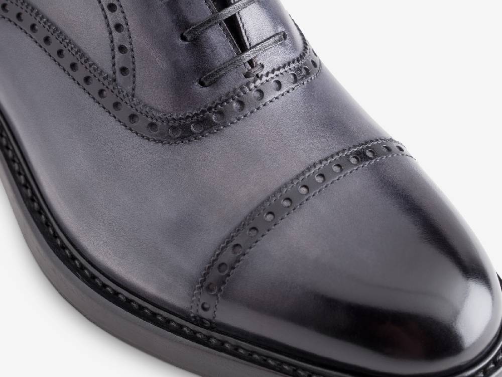 Paolo Sartori Art. 769 Oxford in Antiqued Grigio Leather Negozi Online