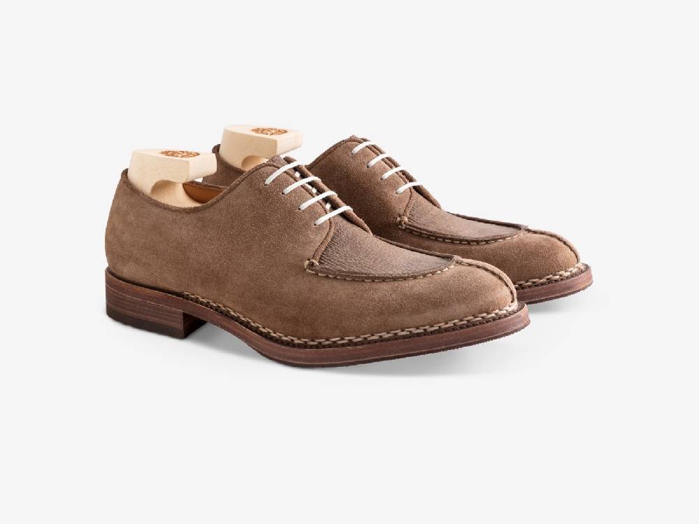 Paolo Sartori Art. 797 Derby in Cocco Suede and Shark Leather Affare Del Giorno