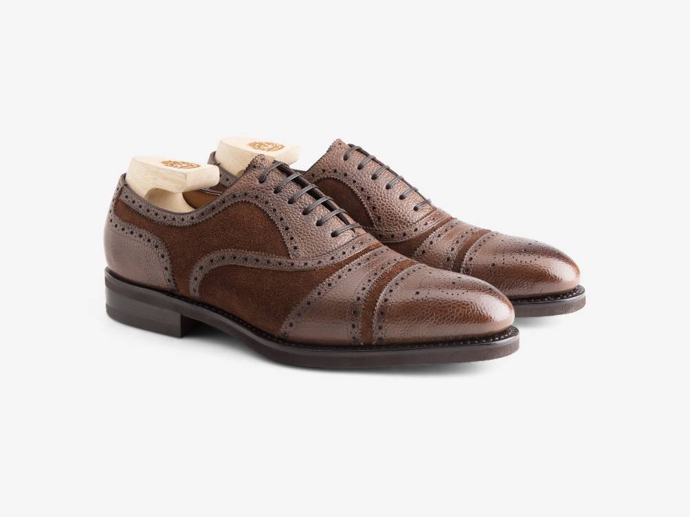 Paolo Sartori Art.626 Oxford in Camoscio Marrone Presa