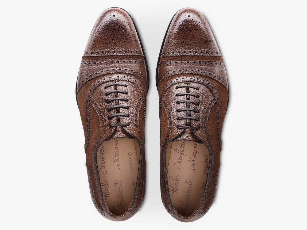 Paolo Sartori Art.626 Oxford in Camoscio Marrone Presa