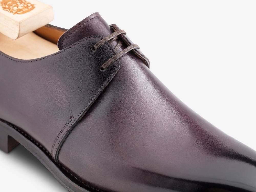 Paolo Sartori Art. 739 Derby in Antiqued Melanzana Leather Economico