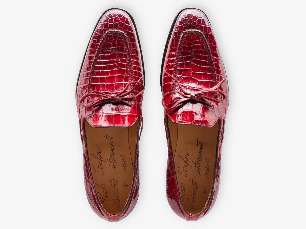 Paolo Sartori Art. 540 Mocassino in pelle Anticata Rubino Offerte