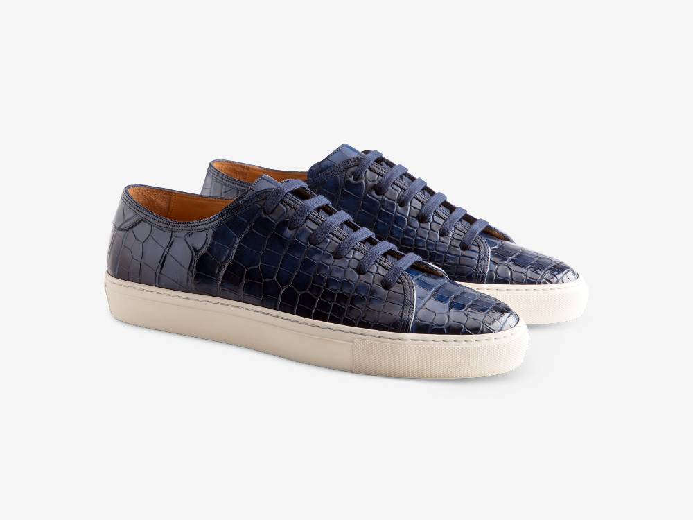Paolo Sartori Art.Tenny1 Sneakers In Alligatore Anticata Oceano Hotsell