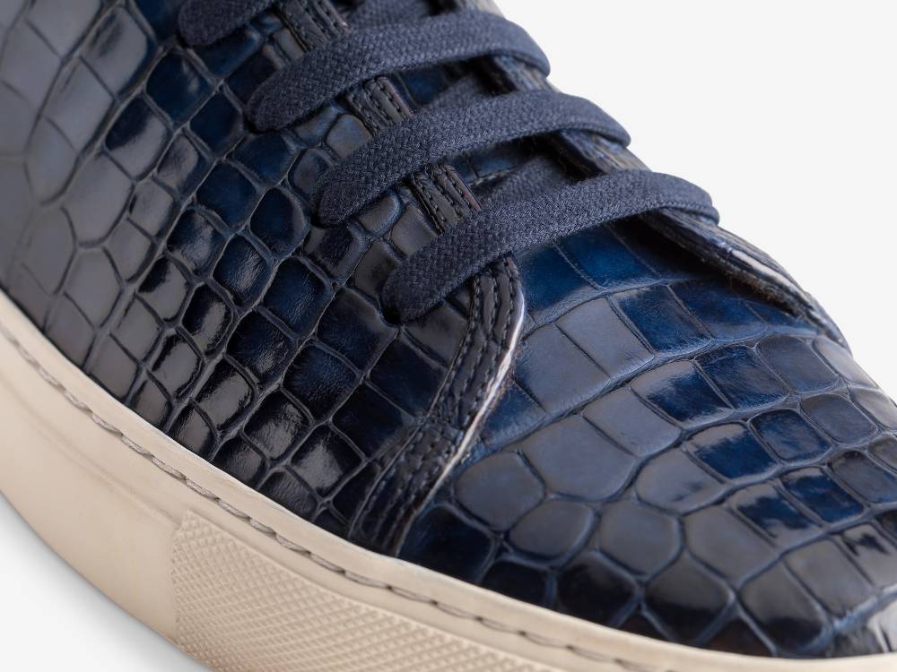 Paolo Sartori Art.Tenny1 Sneakers In Alligatore Anticata Oceano Hotsell