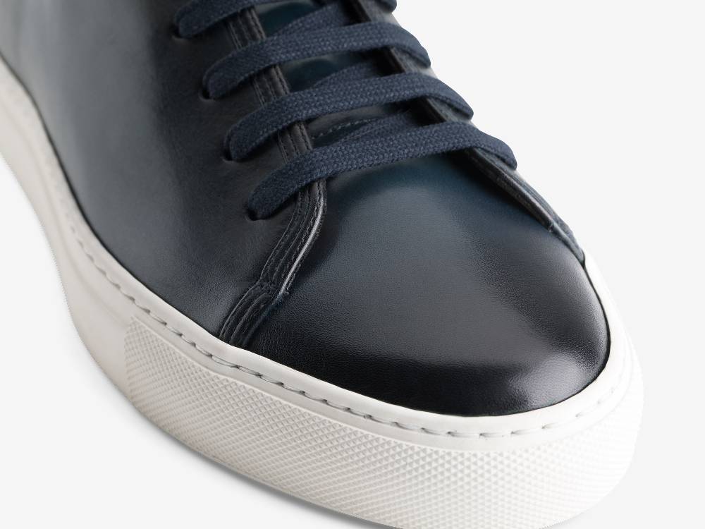 Paolo Sartori Art.Tenny1 Sneakers In Pelle Anticata Oceano Vendita Calda