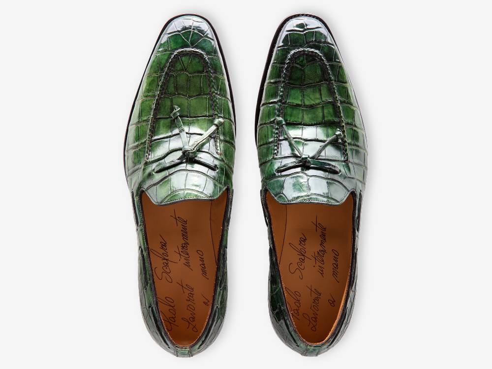 Paolo Sartori Art. 541 Mocassino in pelle Anticata Verde Smeraldo Offerta speciale della fabbrica