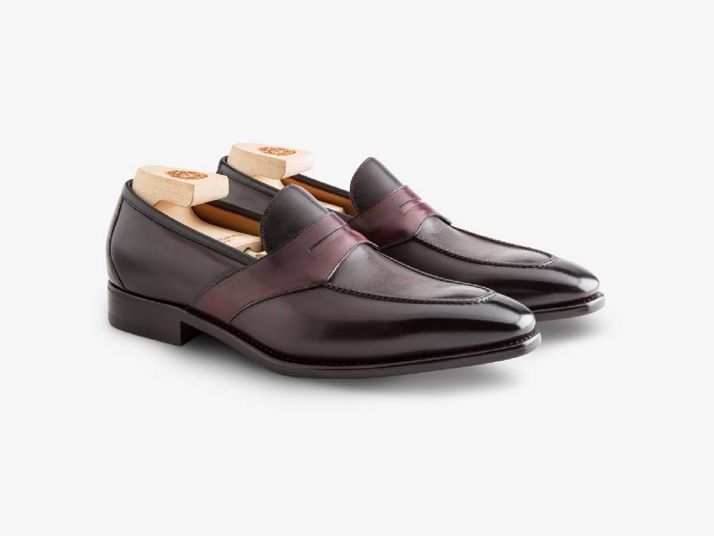 Paolo Sartori ART. 729 Loafer in Antiqued Vietri, Bordeaux and Black Leather 2025